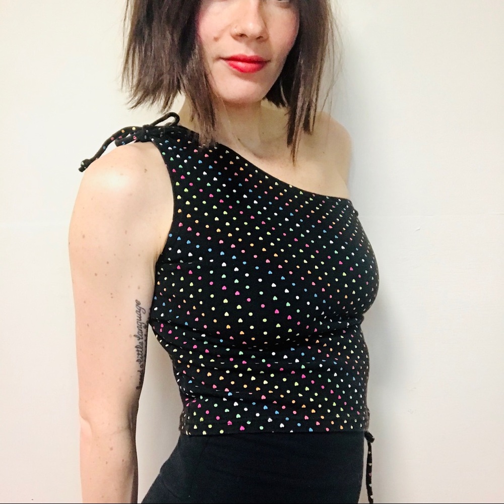 VINTAGE Y2K Delia’s One Shoulder Heart Tank Top